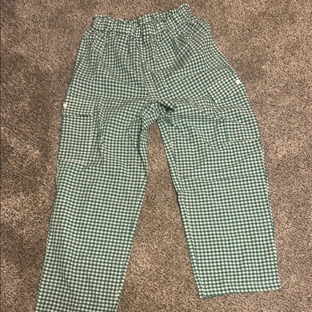Green Checkered Kids Pants